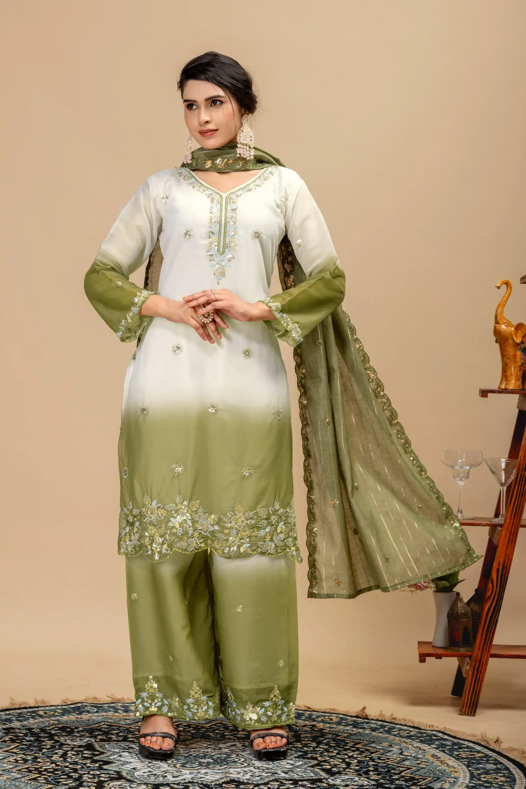 ST 1198 Mehandi  in Star Georgette Embroidery Work Salwar Suit . Introductory Price ₹2399. Delivery 4-6 Working Days. Shop now. | Jump Suits, Salwar suit, Casual Suits, Creative suits, Designer Suits, Palazzo Suits, Party Wear Suits, Patiala Suits, Straight Suits