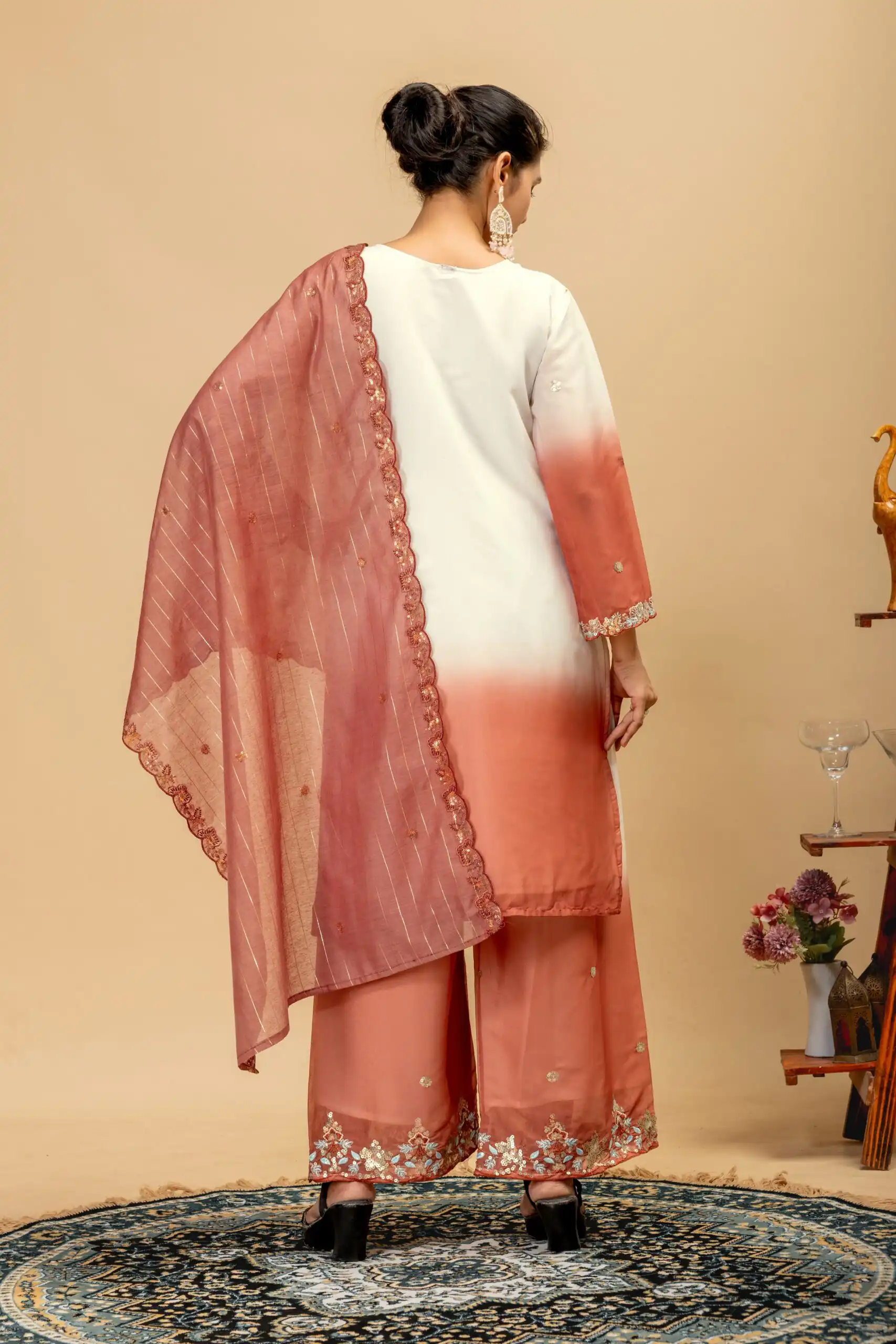 ST 1198 Rust  in Star Georgette Embroidery Work Salwar Suit . Introductory Price ₹2399. Delivery 4-6 Working Days. Shop now. | Jump Suits, Salwar suit, Casual Suits, Creative suits, Designer Suits, Palazzo Suits, Party Wear Suits, Patiala Suits, Straight Suits