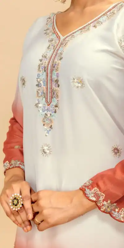 ST 1198 Rust in Star Georgette Embroidery Work Salwar Suit . Introductory Price ₹2399. Delivery 4-6 Working Days. Shop now. | Jump Suits, Salwar suit, Casual Suits, Creative suits, Designer Suits, Palazzo Suits, Party Wear Suits, Patiala Suits, Straight Suits