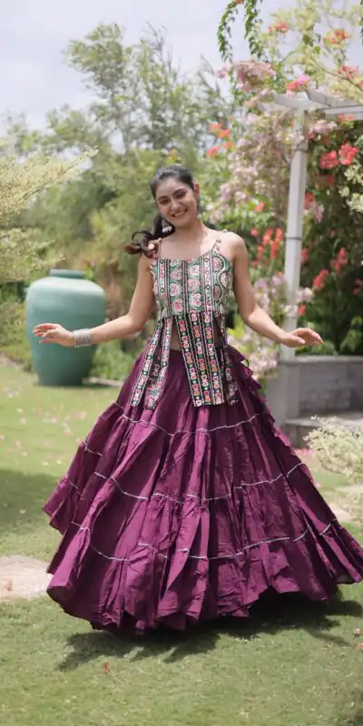 KA 5075 Wine Kora Cotton Lehenga Choli erfect for Wedding, Party, Haldi, Traditional Day, Makar Sankranti – . Special Price ₹2899. Delivery 4-6 Working | Lehenga, Bollywood Lehenga, Creative Lehenga, Designer Lehenga, Embroidered Lehenga, Party Wear Lehenga