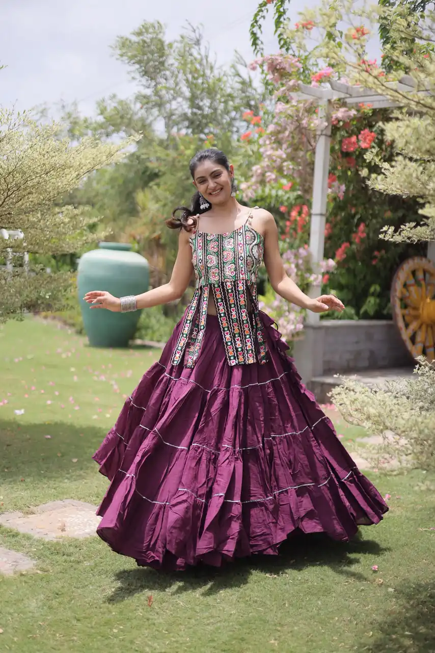 KA 5075 Wine Kora Cotton Lehenga Choli erfect for Wedding, Party, Haldi, Traditional Day, Makar Sankranti – . Special Price ₹2899. Delivery 4-6 Working | Lehenga, Bollywood Lehenga, Creative Lehenga, Designer Lehenga, Embroidered Lehenga, Party Wear Lehenga