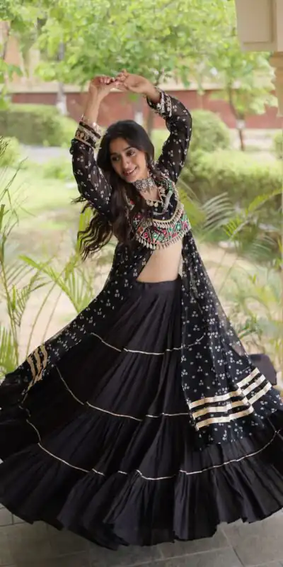 KA 5081 Black| Faux Georgette Lehenga Choli with Embroidery Work & Lace Work. Special Price ₹3099. Delivery 4-6 Working Days. Shop now. | Lehenga, Bollywood Lehenga, Creative Lehenga, Designer Lehenga, Embroidered Lehenga, Party Wear Lehenga