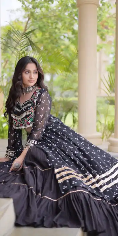 KA 5081 Black| Faux Georgette Lehenga Choli with Embroidery Work & Lace Work. Special Price ₹3099. Delivery 4-6 Working Days. Shop now. | Lehenga, Bollywood Lehenga, Creative Lehenga, Designer Lehenga, Embroidered Lehenga, Party Wear Lehenga