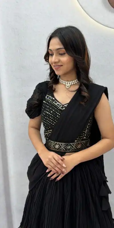 Ram 193 Black | Faux Georgette Lehenga Choli with Embroidery Work & Lace Work. Special Price ₹2149. Delivery 4-6 Working Days. Shop now. | Lehenga, Bollywood Lehenga, Creative Lehenga, Designer Lehenga, Embroidered Lehenga, Party Wear Lehenga