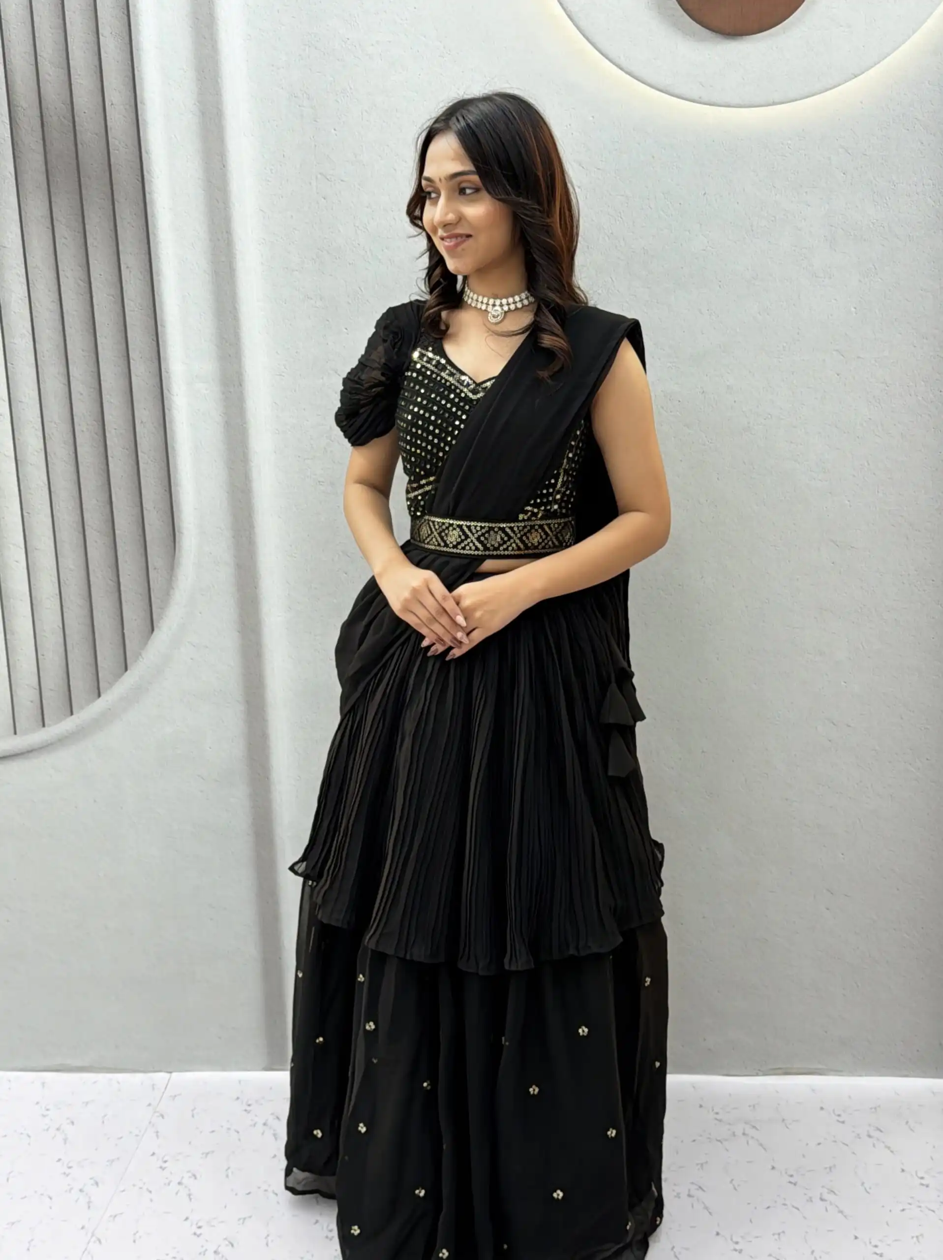 Ram 193 Black | Faux Georgette Lehenga Choli with Embroidery Work & Lace Work. Special Price ₹2149. Delivery 4-6 Working Days. Shop now. | Lehenga, Bollywood Lehenga, Creative Lehenga, Designer Lehenga, Embroidered Lehenga, Party Wear Lehenga