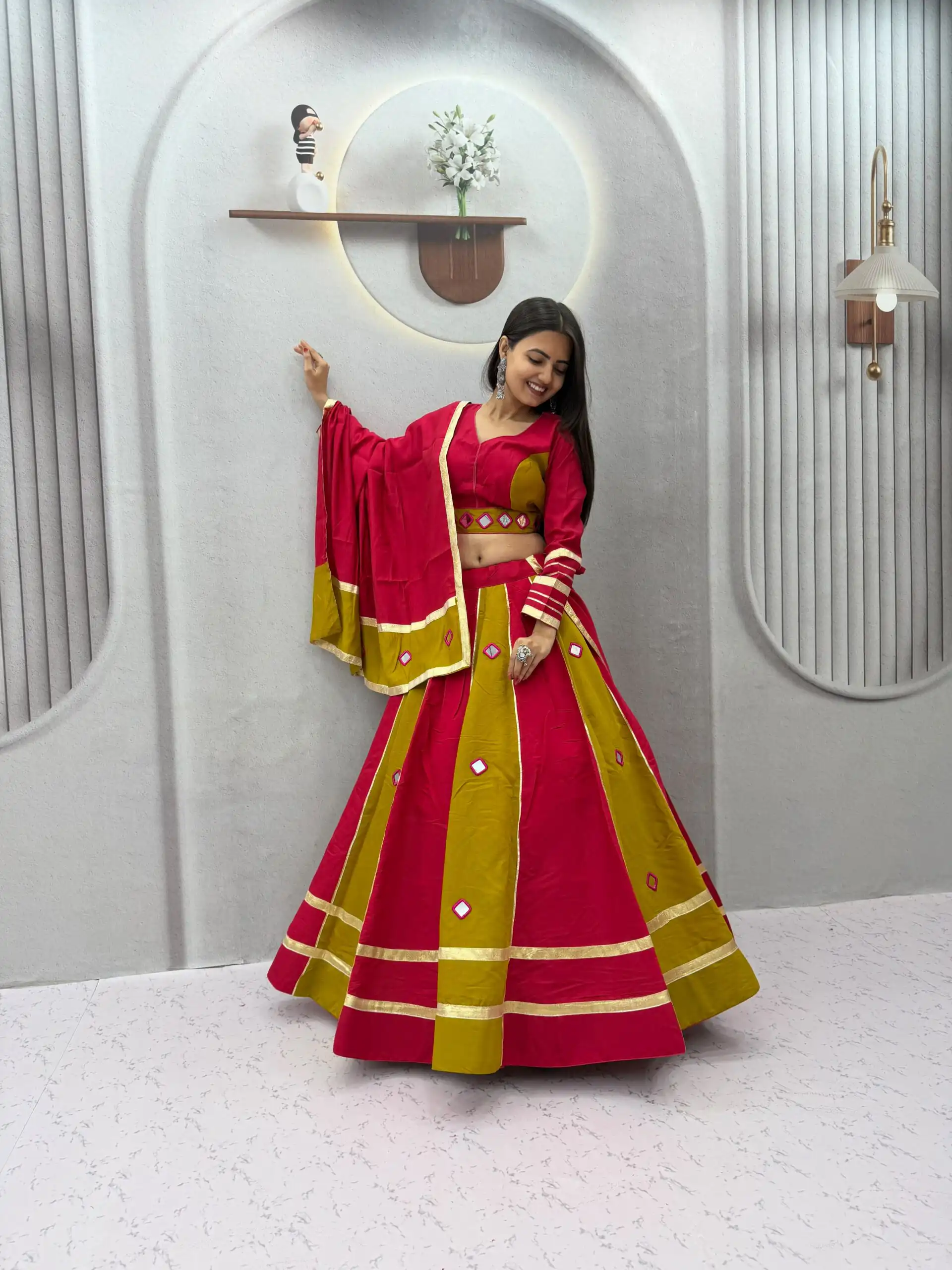 PC 599 Mustered Roman Silk Lehenga Choli Perfect for Wedding, Party, Eid, Reception, Durga Puja Available at ₹2899 only. Delivery 4-6 Working Days. Shop now. | Lehenga, Bollywood Lehenga, Creative Lehenga, Designer Lehenga, Embroidered Lehenga, Party Wear Lehenga