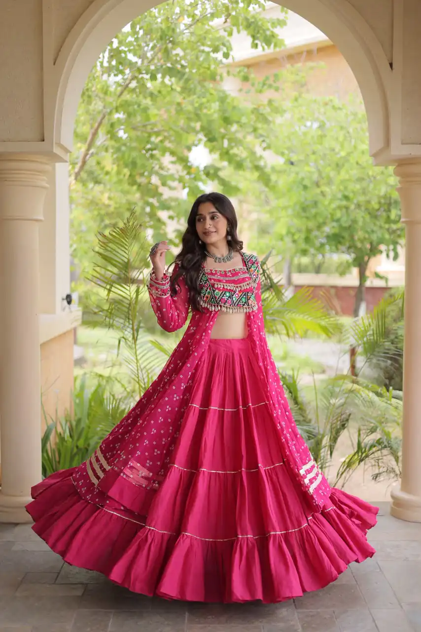 KA 5081 Pink| Faux Georgette Lehenga Choli with Embroidery Work & Lace Work. Special Price ₹3099. Delivery 4-6 Working Days. Shop now. | Lehenga, Bollywood Lehenga, Creative Lehenga, Designer Lehenga, Embroidered Lehenga, Party Wear Lehenga