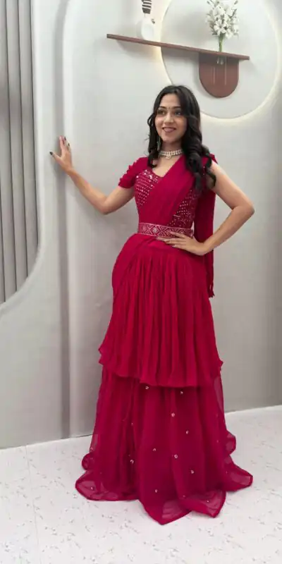 Ram 193 Pink | Faux Georgette Lehenga Choli with Embroidery Work & Lace Work. Special Price ₹2149. Delivery 4-6 Working Days. Shop now. | Lehenga, Bollywood Lehenga, Creative Lehenga, Designer Lehenga, Embroidered Lehenga, Party Wear Lehenga