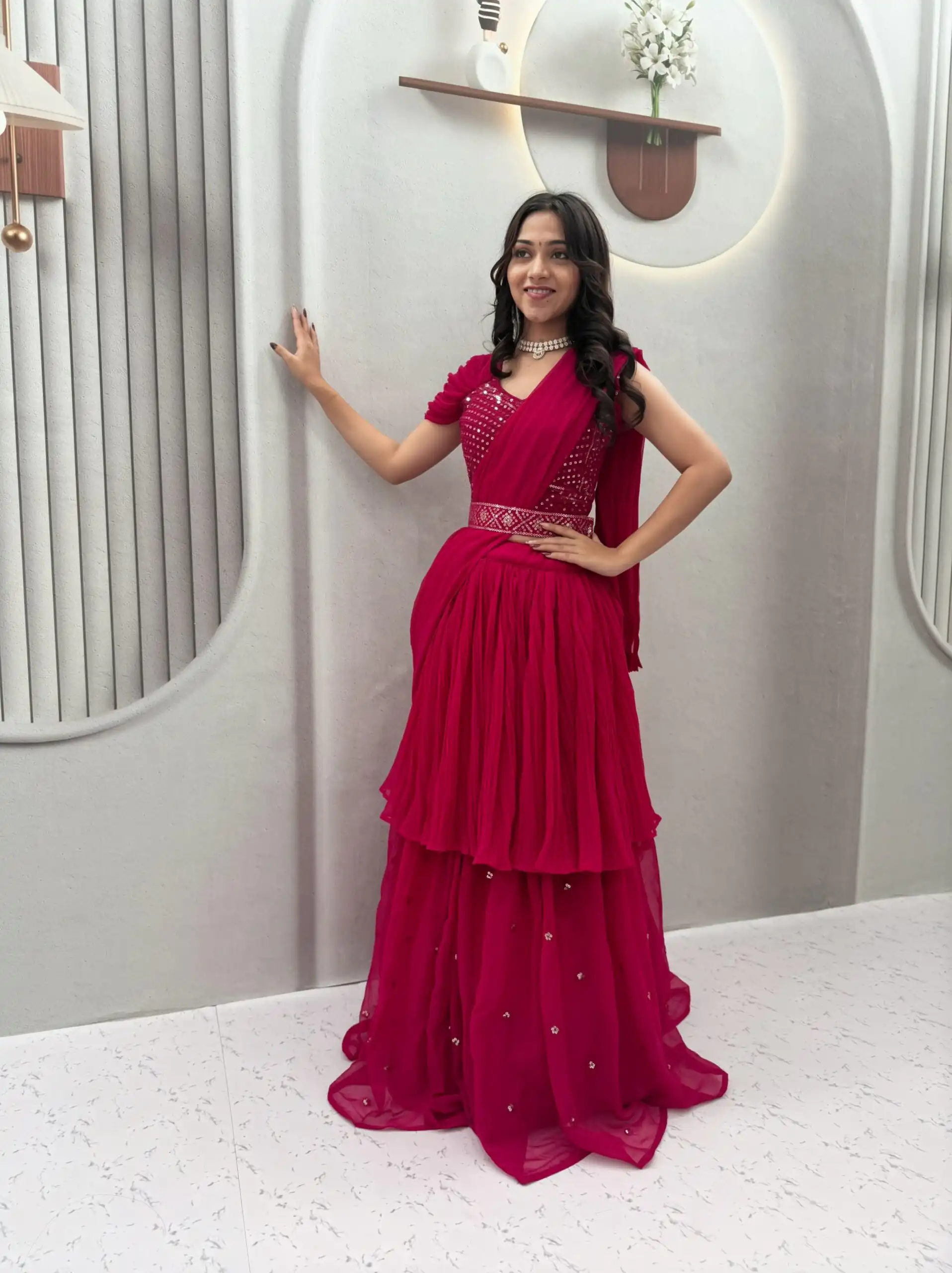 Ram 193 Pink | Faux Georgette Lehenga Choli with Embroidery Work & Lace Work. Special Price ₹2149. Delivery 4-6 Working Days. Shop now. | Lehenga, Bollywood Lehenga, Creative Lehenga, Designer Lehenga, Embroidered Lehenga, Party Wear Lehenga