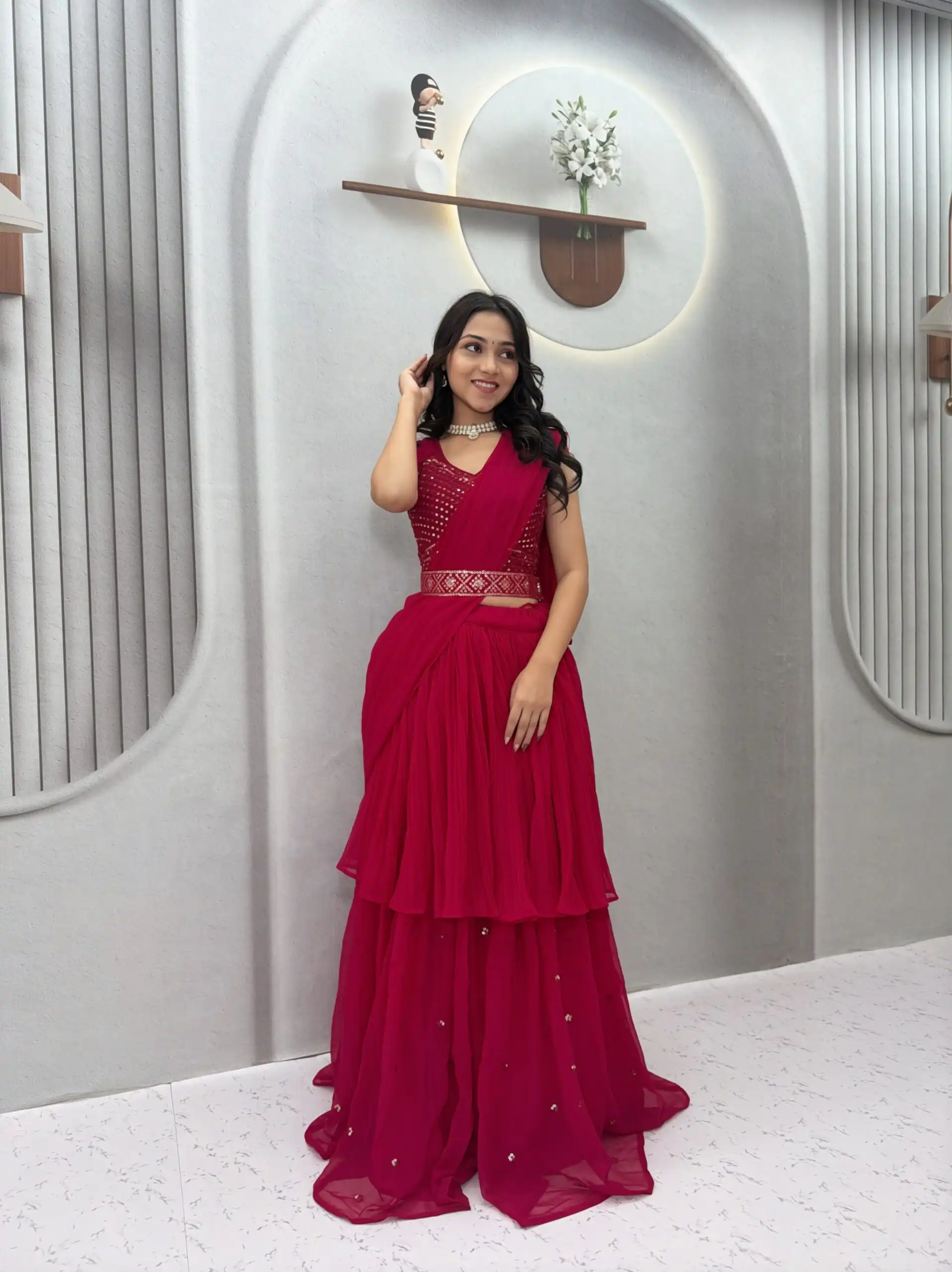 Ram 193 Pink | Faux Georgette Lehenga Choli with Embroidery Work & Lace Work. Special Price ₹2149. Delivery 4-6 Working Days. Shop now. | Lehenga, Bollywood Lehenga, Creative Lehenga, Designer Lehenga, Embroidered Lehenga, Party Wear Lehenga
