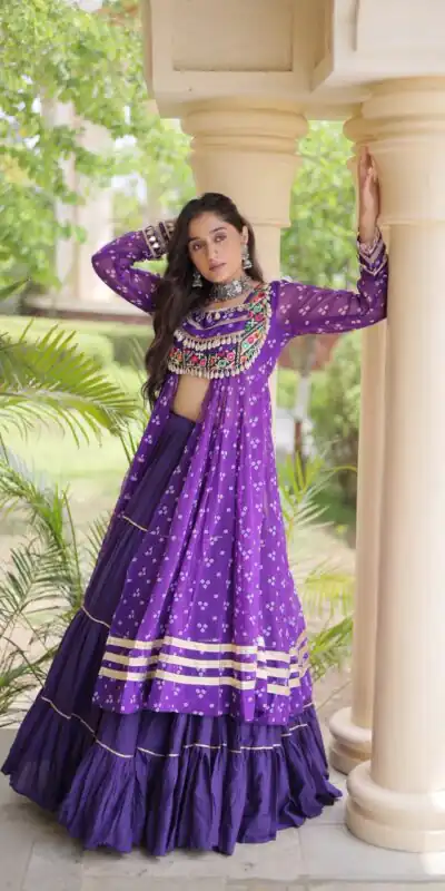 KA 5081 Purple| Faux Georgette Lehenga Choli with Embroidery Work & Lace Work. Special Price ₹3099. Delivery 4-6 Working Days. Shop now. | Lehenga, Bollywood Lehenga, Creative Lehenga, Designer Lehenga, Embroidered Lehenga, Party Wear Lehenga