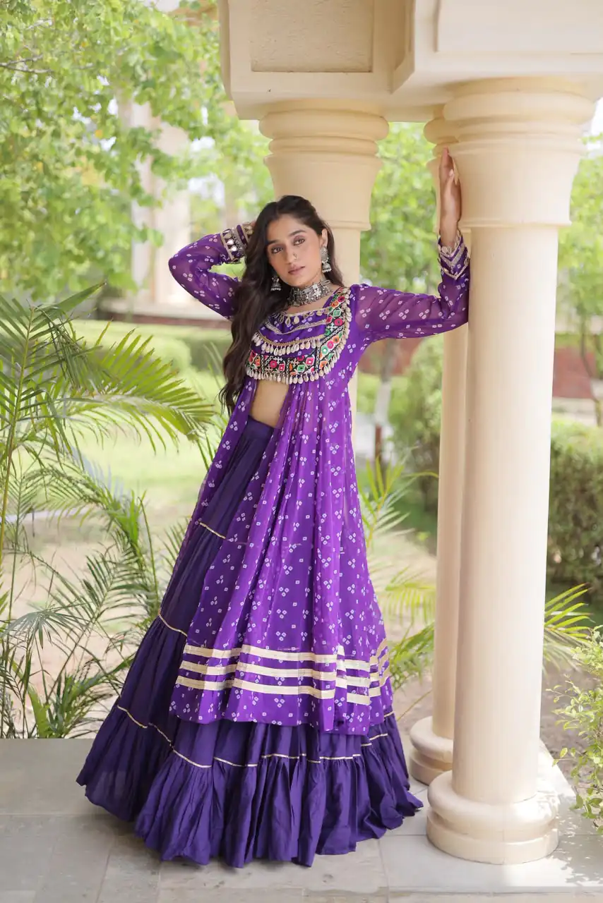 KA 5081 Purple| Faux Georgette Lehenga Choli with Embroidery Work & Lace Work. Special Price ₹3099. Delivery 4-6 Working Days. Shop now. | Lehenga, Bollywood Lehenga, Creative Lehenga, Designer Lehenga, Embroidered Lehenga, Party Wear Lehenga