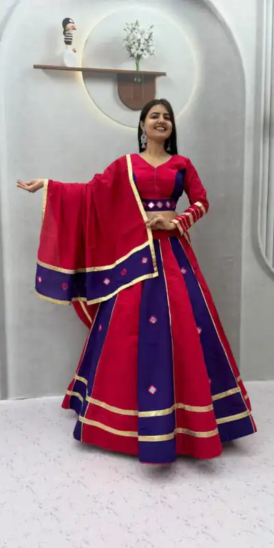PC 599 Red Roman Silk Lehenga Choli Perfect for Wedding, Party, Eid, Reception, Durga Puja – . Available at ₹2899 only. Delivery 4-6 Working Days. Shop now. | Lehenga, Bollywood Lehenga, Creative Lehenga, Designer Lehenga, Embroidered Lehenga, Party Wear Lehenga