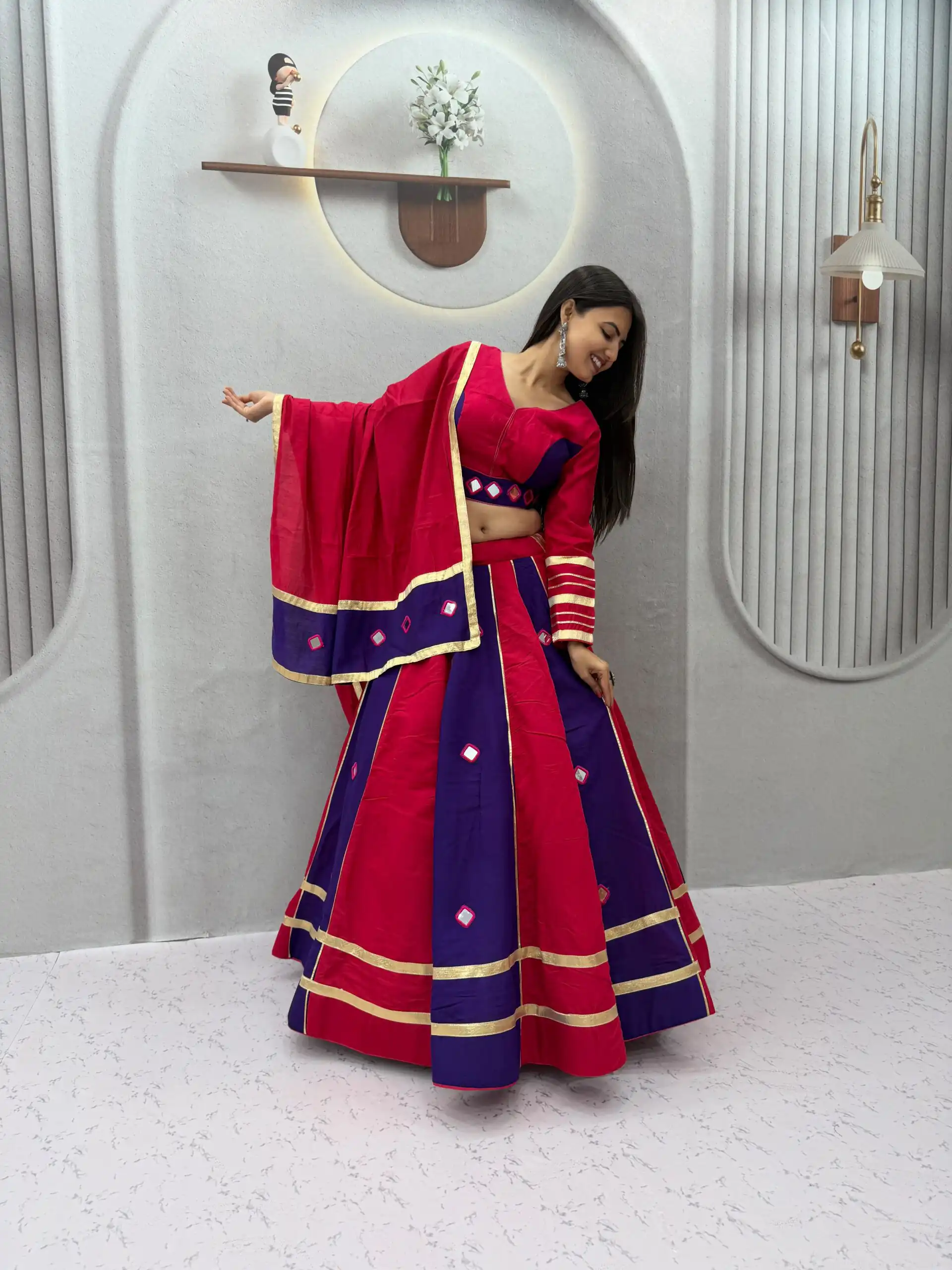 PC 599 Red Roman Silk Lehenga Choli Perfect for Wedding, Party, Eid, Reception, Durga Puja – . Available at ₹2899 only. Delivery 4-6 Working Days. Shop now. | Lehenga, Bollywood Lehenga, Creative Lehenga, Designer Lehenga, Embroidered Lehenga, Party Wear Lehenga