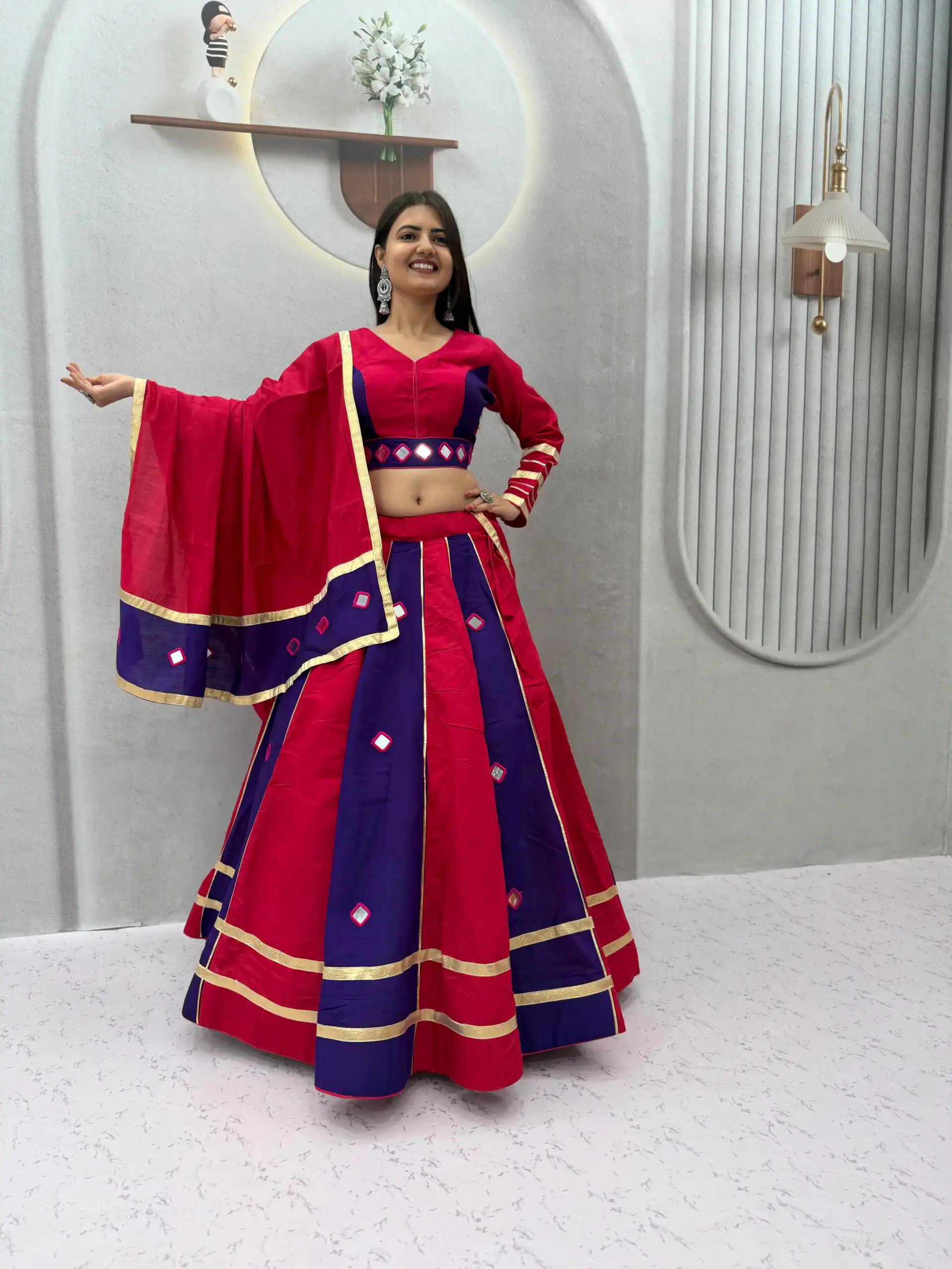 PC 599 Red Roman Silk Lehenga Choli Perfect for Wedding, Party, Eid, Reception, Durga Puja – . Available at ₹2899 only. Delivery 4-6 Working Days. Shop now. | Lehenga, Bollywood Lehenga, Creative Lehenga, Designer Lehenga, Embroidered Lehenga, Party Wear Lehenga