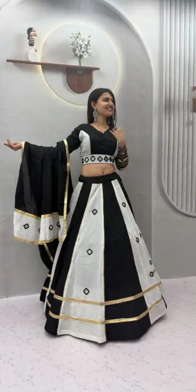 PC 599 White Roman Silk Lehenga Choli Perfect for Wedding, Party, Eid, Reception, Durga Puja Available at ₹2899 only. Delivery 4-6 Working Days. Shop now. | Lehenga, Bollywood Lehenga, Creative Lehenga, Designer Lehenga, Embroidered Lehenga, Party Wear Lehenga