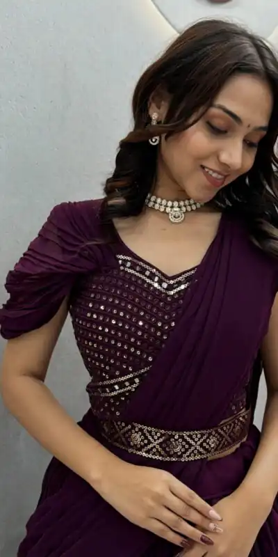 Ram 193 Wine | Faux Georgette Lehenga Choli with Embroidery Work & Lace Work. Special Price ₹2149. Delivery 4-6 Working Days. Shop now. | Lehenga, Bollywood Lehenga, Creative Lehenga, Designer Lehenga, Embroidered Lehenga, Party Wear Lehenga