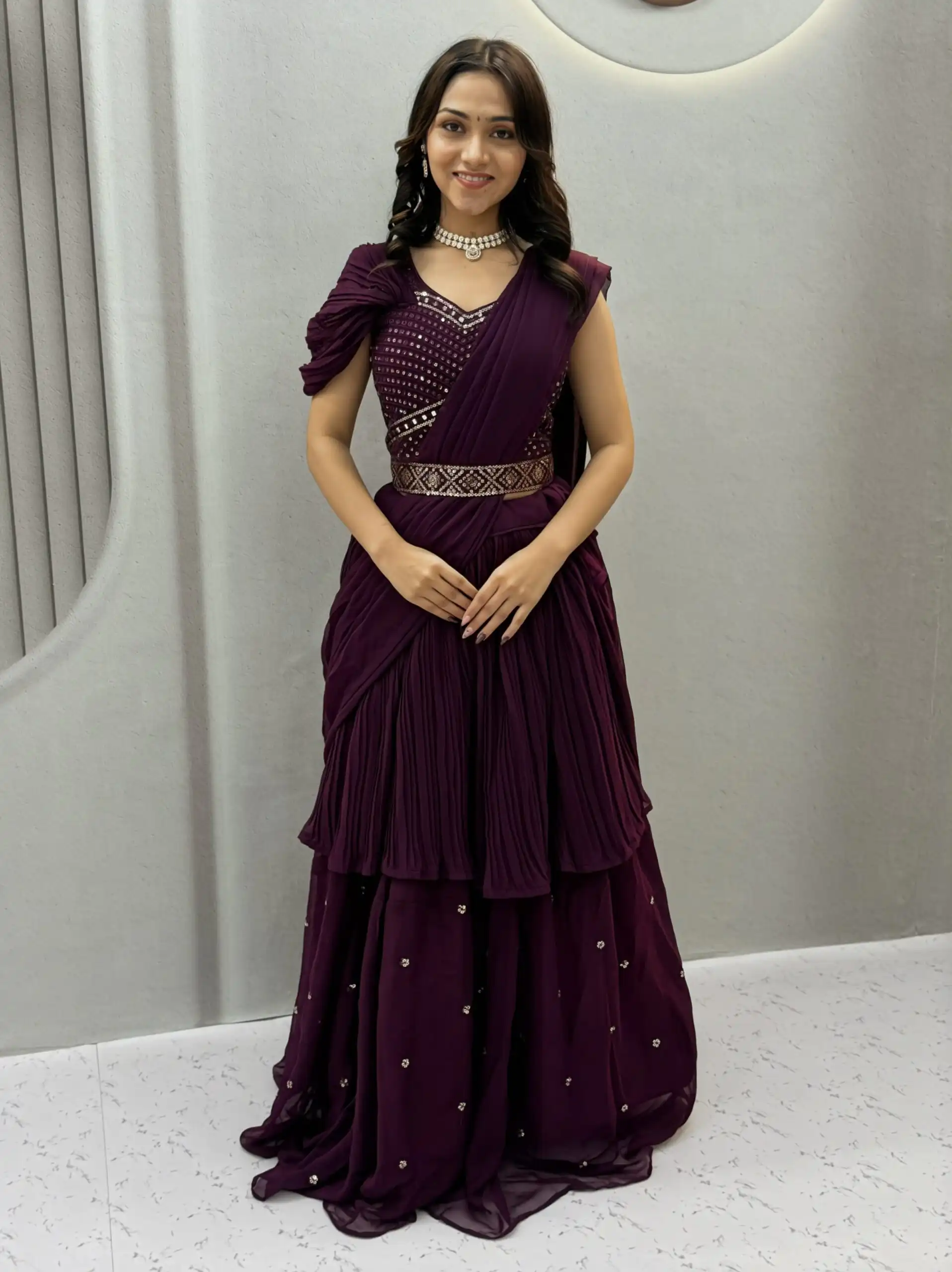 Ram 193 Wine | Faux Georgette Lehenga Choli with Embroidery Work & Lace Work. Special Price ₹2149. Delivery 4-6 Working Days. Shop now. | Lehenga, Bollywood Lehenga, Creative Lehenga, Designer Lehenga, Embroidered Lehenga, Party Wear Lehenga