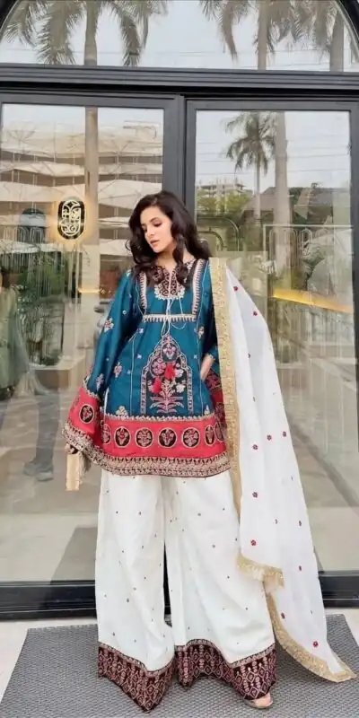 SKF 1731 Blue Color Natural Crep Salwar Suit with Embroidery Work. Wedding, Party, Festive, Best Price ₹2149. Delivery 4-6 Working Days. Shop now. | Jump Suits, Salwar suit, Casual Suits, Creative suits, Designer Suits, Palazzo Suits, Party Wear Suits, Patiala Suits, Straight Suits