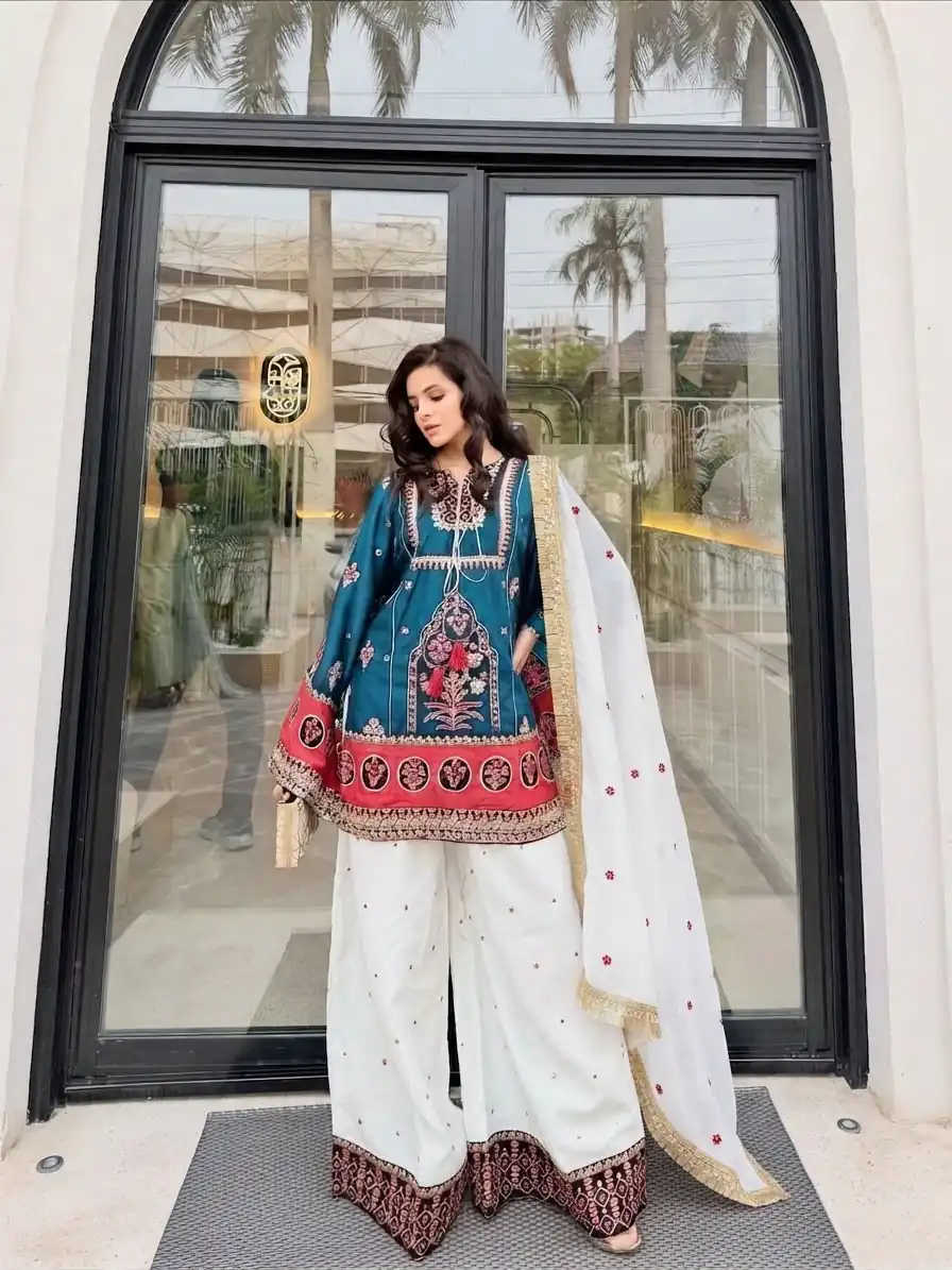 SKF 1731 Blue Color Natural Crep Salwar Suit with Embroidery Work. Wedding, Party, Festive, Best Price ₹2149. Delivery 4-6 Working Days. Shop now. | Jump Suits, Salwar suit, Casual Suits, Creative suits, Designer Suits, Palazzo Suits, Party Wear Suits, Patiala Suits, Straight Suits