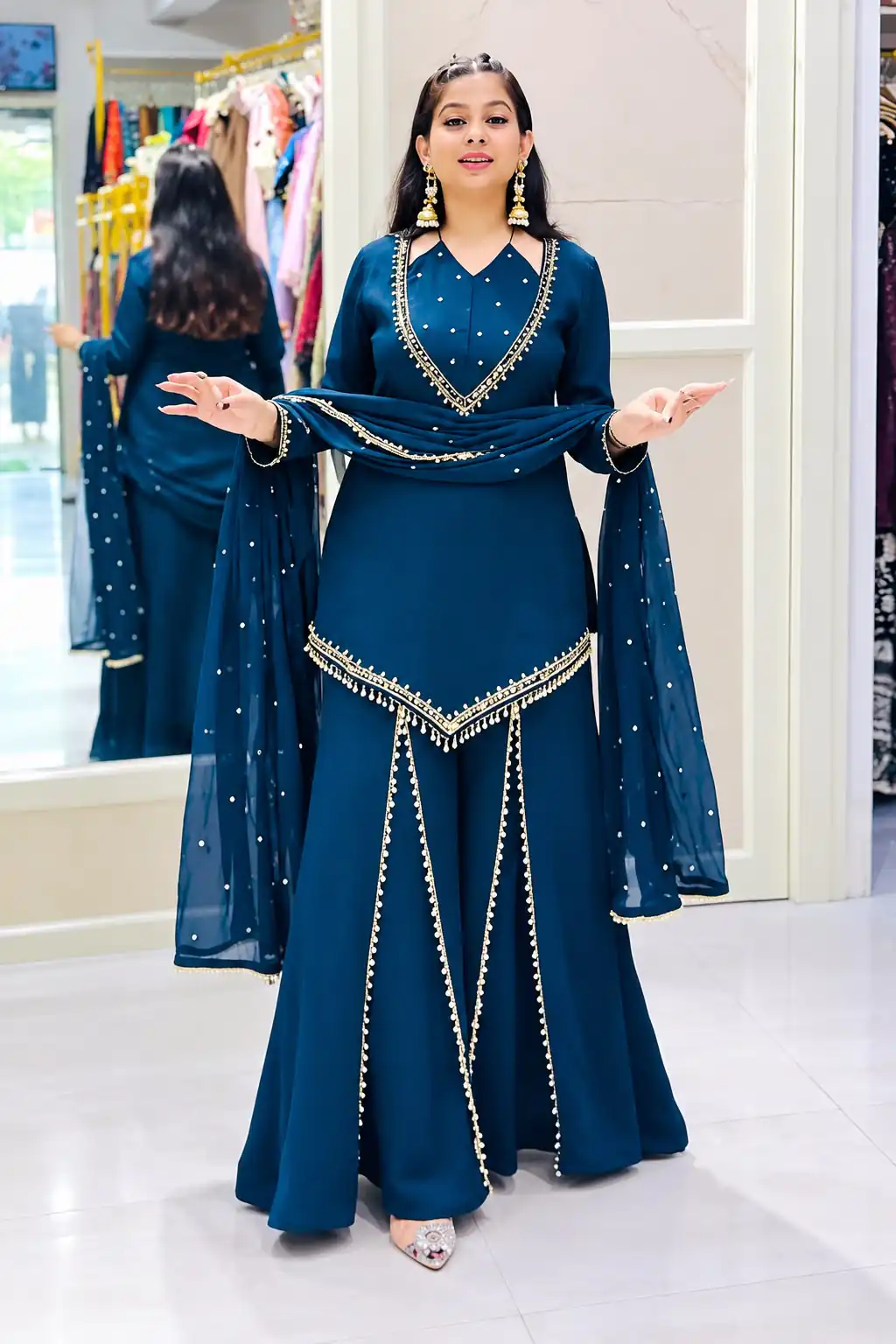 JF 054 Blue Color Roman Silk Salwar Suit with Embroidery Work. Available at ₹2399 only. Delivery 4-6 Working Days. Shop now. | Jump Suits, Salwar suit, Casual Suits, Creative suits, Designer Suits, Palazzo Suits, Party Wear Suits, Patiala Suits, Straight Suits