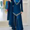 JF 054 Blue Color Roman Silk Salwar Suit with Embroidery Work. Available at ₹2399 only. Delivery 4-6 Working Days. Shop now. | Jump Suits, Salwar suit, Casual Suits, Creative suits, Designer Suits, Palazzo Suits, Party Wear Suits, Patiala Suits, Straight Suits