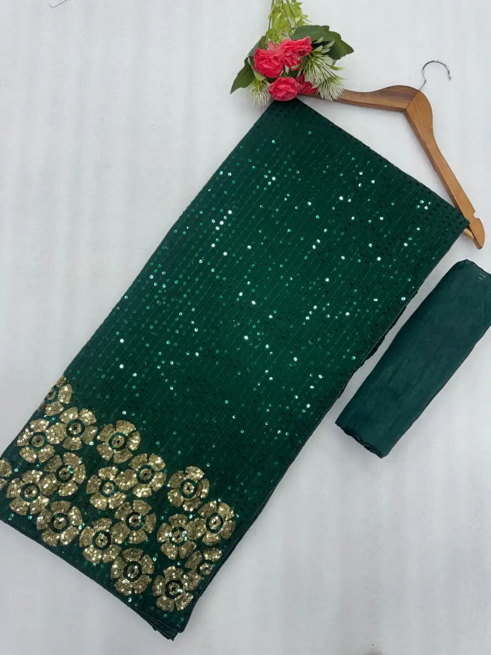 DF 3459 Green in Faux Georgette Zari Work & Embroidery Work Saree. Special Price ₹1899. Delivery 4-6 Working Days. Shop now. | Sarees, Bollywood Sarees, Creative Sarees, Designer Sarees, Embroidered Sarees, Ethnic Saree, Modern Digital sarees, Party Wear Sarees