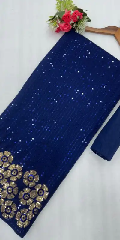 DF 3459 Navy Blue in Faux Georgette Zari Work & Embroidery Work Saree. Special Price ₹1899. Delivery 4-6 Working Days. Shop now. | Sarees, Bollywood Sarees, Creative Sarees, Designer Sarees, Embroidered Sarees, Ethnic Saree, Modern Digital sarees, Party Wear Sarees