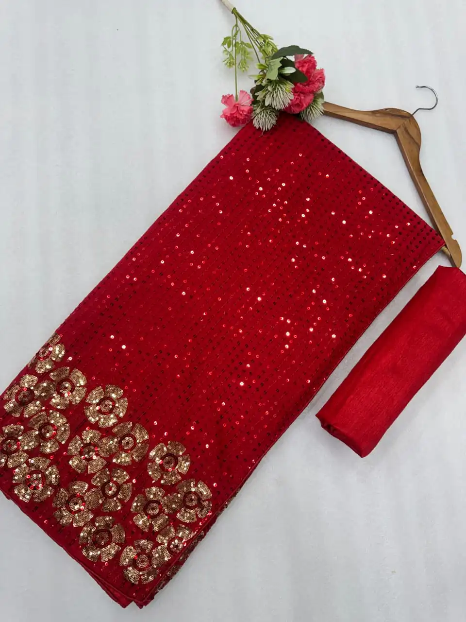DF 3459 Red in Faux Georgette Zari Work & Embroidery Work Saree. Special Price ₹1899. Delivery 4-6 Working Days. Shop now. | Sarees, Bollywood Sarees, Creative Sarees, Designer Sarees, Embroidered Sarees, Ethnic Saree, Modern Digital sarees, Party Wear Sarees