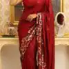DF 3459 Red in Faux Georgette Zari Work & Embroidery Work Saree. Special Price ₹1899. Delivery 4-6 Working Days. Shop now. | Sarees, Bollywood Sarees, Creative Sarees, Designer Sarees, Embroidered Sarees, Ethnic Saree, Modern Digital sarees, Party Wear Sarees