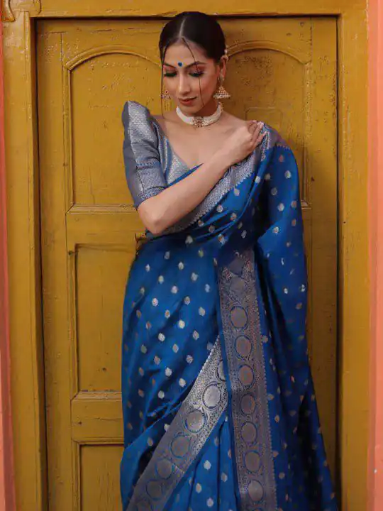 KP 7000 Navy Blue Soft Lichi Silk Cloth Saree Perfect for Wedding, Party, Family Gatherings, Sangeet, Ethnic Day – Festive Deal ₹1549. Delivery 4-6 Working | Sarees, Bollywood Sarees, Creative Sarees, Designer Sarees, Embroidered Sarees, Ethnic Saree, Modern Digital sarees, Party Wear Sarees