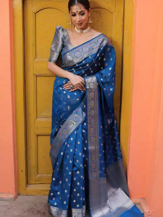 KP 7000 Navy Blue Soft Lichi Silk Cloth Saree Perfect for Wedding, Party, Family Gatherings, Sangeet, Ethnic Day – Festive Deal ₹1549. Delivery 4-6 Working | Sarees, Bollywood Sarees, Creative Sarees, Designer Sarees, Embroidered Sarees, Ethnic Saree, Modern Digital sarees, Party Wear Sarees