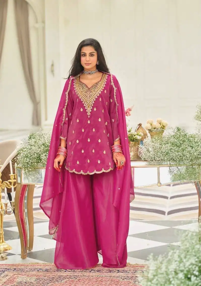 ST 243 Pink Color Natural Crep Salwar Suit with Embroidery Work. Wedding, Party, Festive, Best Price ₹2199. Delivery 4-6 Working Days. Shop now. | Jump Suits, Salwar suit, Casual Suits, Creative suits, Designer Suits, Palazzo Suits, Party Wear Suits, Patiala Suits, Straight Suits