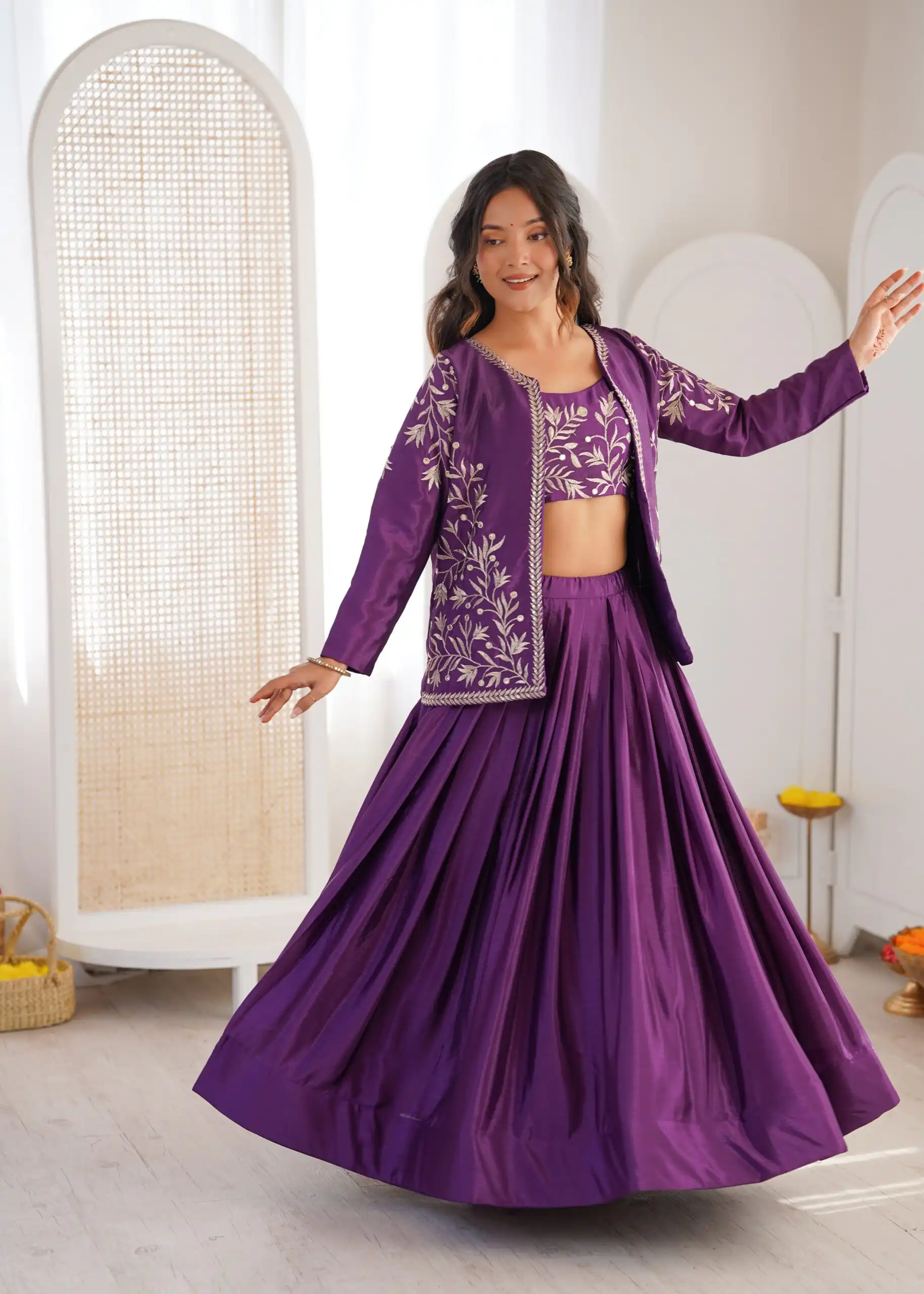 SP 67 Purple Shiny Chinon Silk Sequence Work Lehenga Choli Perfect for Wedding, Party, Ganesh Chaturthi, Baby Shower, Makar Affordable Price ₹2199. /- | Lehenga, Bollywood Lehenga, Creative Lehenga, Designer Lehenga, Embroidered Lehenga, Party Wear Lehenga