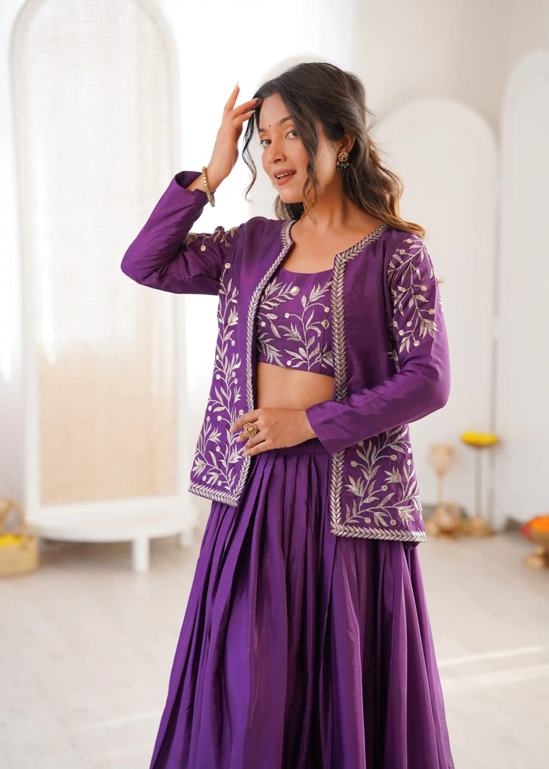 SP 67 Purple Shiny Chinon Silk Sequence Work Lehenga Choli Perfect for Wedding, Party, Ganesh Chaturthi, Baby Shower, Makar Affordable Price ₹2199. /- | Lehenga, Bollywood Lehenga, Creative Lehenga, Designer Lehenga, Embroidered Lehenga, Party Wear Lehenga