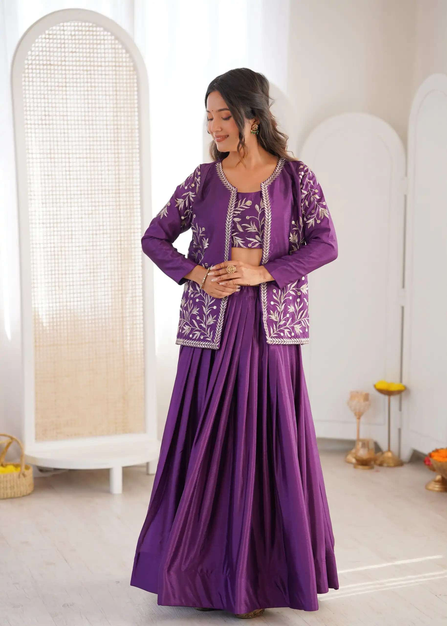 SP 67 Purple Shiny Chinon Silk Sequence Work Lehenga Choli Perfect for Wedding, Party, Ganesh Chaturthi, Baby Shower, Makar Affordable Price ₹2199. /- | Lehenga, Bollywood Lehenga, Creative Lehenga, Designer Lehenga, Embroidered Lehenga, Party Wear Lehenga