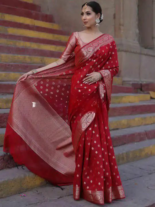 KP 7000 Red Soft Lichi Silk Cloth Saree Perfect for Wedding, Party, Family Gatherings, Sangeet, Ethnic Day – . Festive Deal ₹1549. Delivery 4-6 Working | Sarees, Bollywood Sarees, Creative Sarees, Designer Sarees, Embroidered Sarees, Ethnic Saree, Modern Digital sarees, Party Wear Sarees