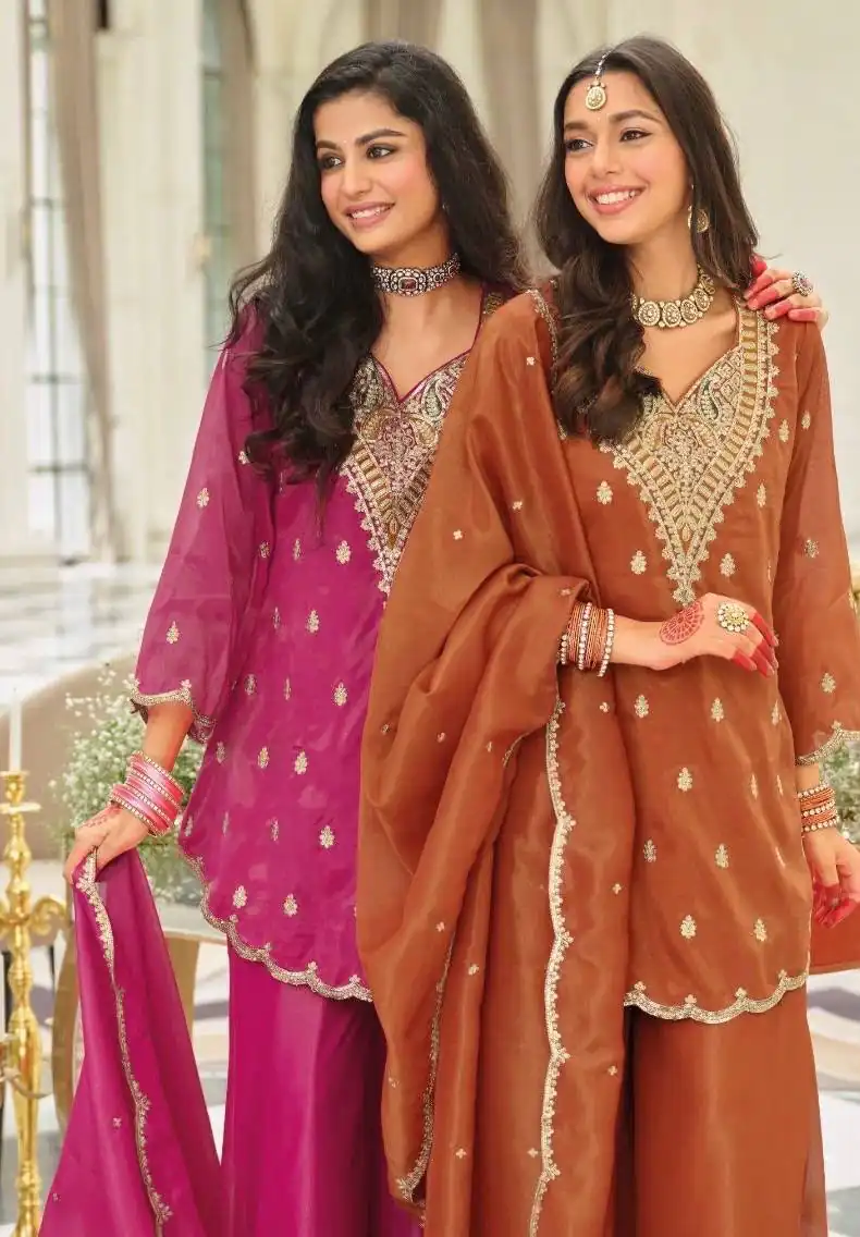 ST 243 Rust Color Natural Crep Salwar Suit with Embroidery Work. Wedding, Party, Festive, Best Price ₹2199. Delivery 4-6 Working Days. Shop now. | Jump Suits, Salwar suit, Casual Suits, Creative suits, Designer Suits, Palazzo Suits, Party Wear Suits, Patiala Suits, Straight Suits