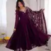 ZF 5025 Wine Faux Georgette Gown Perfect for Wedding, Party, Raksha Bandhan, Temple Visit, Onam – . Get it for ₹2149. Delivery 4-6 Working Days. Shop now | Gowns, Bollywood Gowns, Creative Gowns, Designer Gowns, Embroidered Gowns, Party Wear Gowns