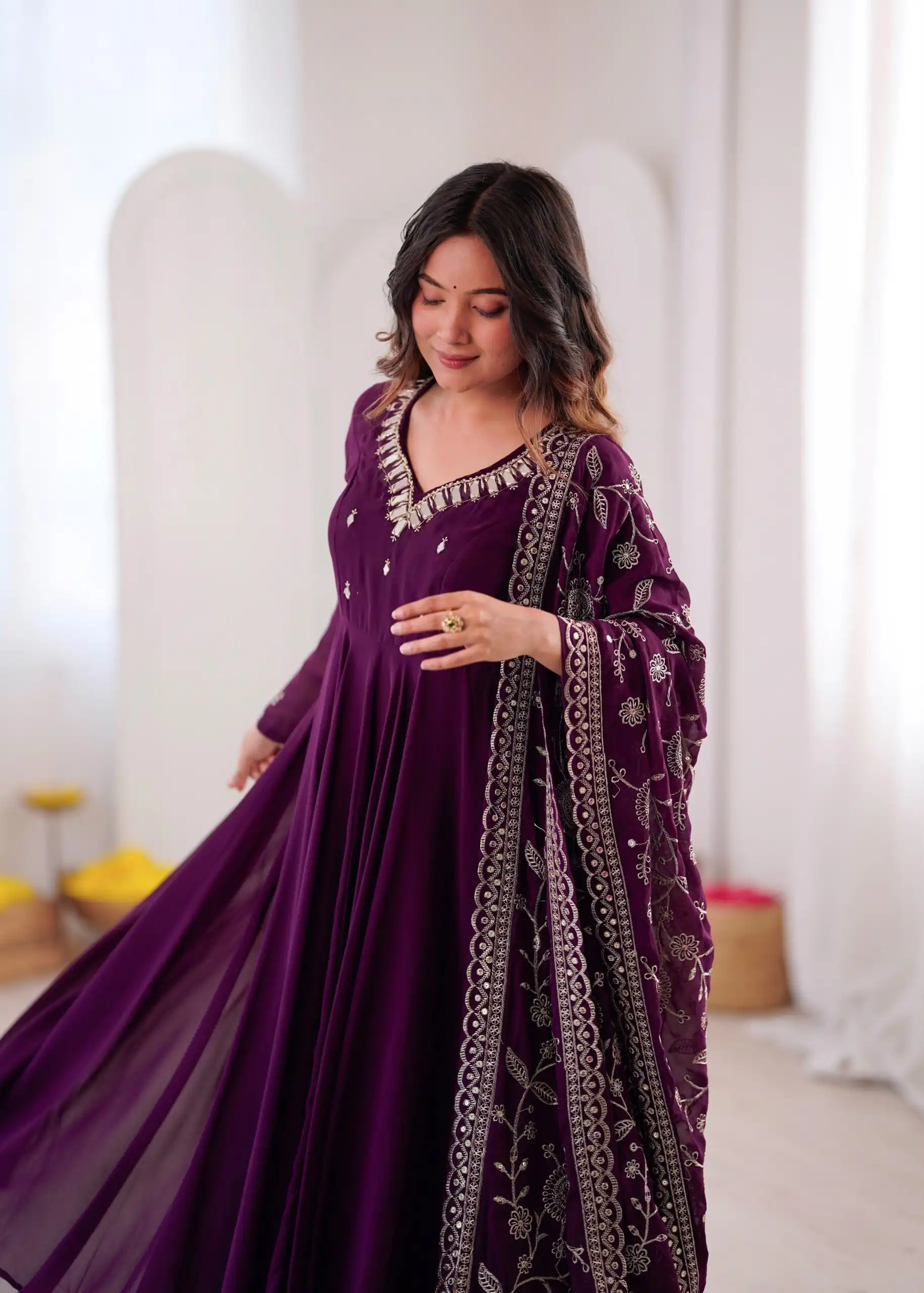 ZF 5025 Wine Faux Georgette Gown Perfect for Wedding, Party, Raksha Bandhan, Temple Visit, Onam – . Get it for ₹2149. Delivery 4-6 Working Days. Shop now | Gowns, Bollywood Gowns, Creative Gowns, Designer Gowns, Embroidered Gowns, Party Wear Gowns