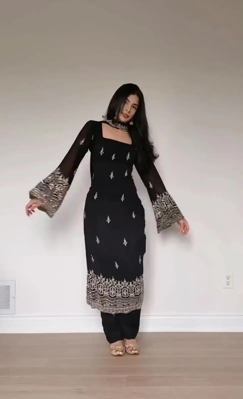 ST 1146 Black in Faux Georgette Embroidery Work Salwar Suit . Available at ₹2099 only. Delivery 4-6 Working Days. Shop now. | Jump Suits, Salwar suit, Casual Suits, Creative suits, Designer Suits, Palazzo Suits, Party Wear Suits, Patiala Suits, Straight Suits