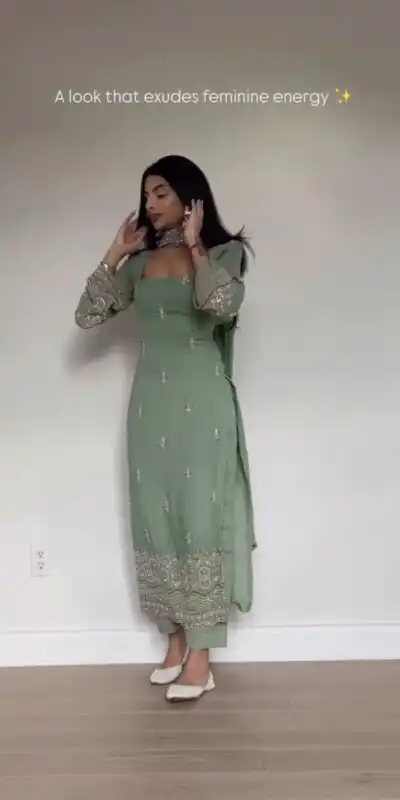 ST 1146 Pista in Faux Georgette Embroidery Work Salwar Suit . Available at ₹2099 only. Delivery 4-6 Working Days. Shop now. | Jump Suits, Salwar suit, Casual Suits, Creative suits, Designer Suits, Palazzo Suits, Party Wear Suits, Patiala Suits, Straight Suits