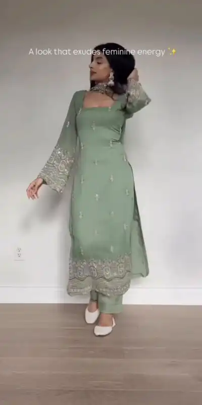 ST 1146 Pista in Faux Georgette Embroidery Work Salwar Suit . Available at ₹2099 only. Delivery 4-6 Working Days. Shop now. | Jump Suits, Salwar suit, Casual Suits, Creative suits, Designer Suits, Palazzo Suits, Party Wear Suits, Patiala Suits, Straight Suits