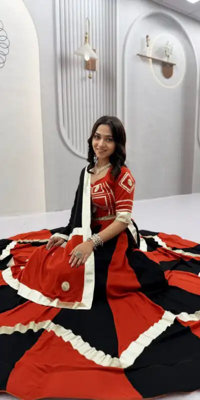 Ram 191 Black Color Pure Cotton Lehenga Choli with Cowrie Work. Festive Deal ₹2849. Delivery 4-6 Working Days. Online Shop now. | Lehenga, Bollywood Lehenga, Creative Lehenga, Designer Lehenga, Embroidered Lehenga, Party Wear Lehenga