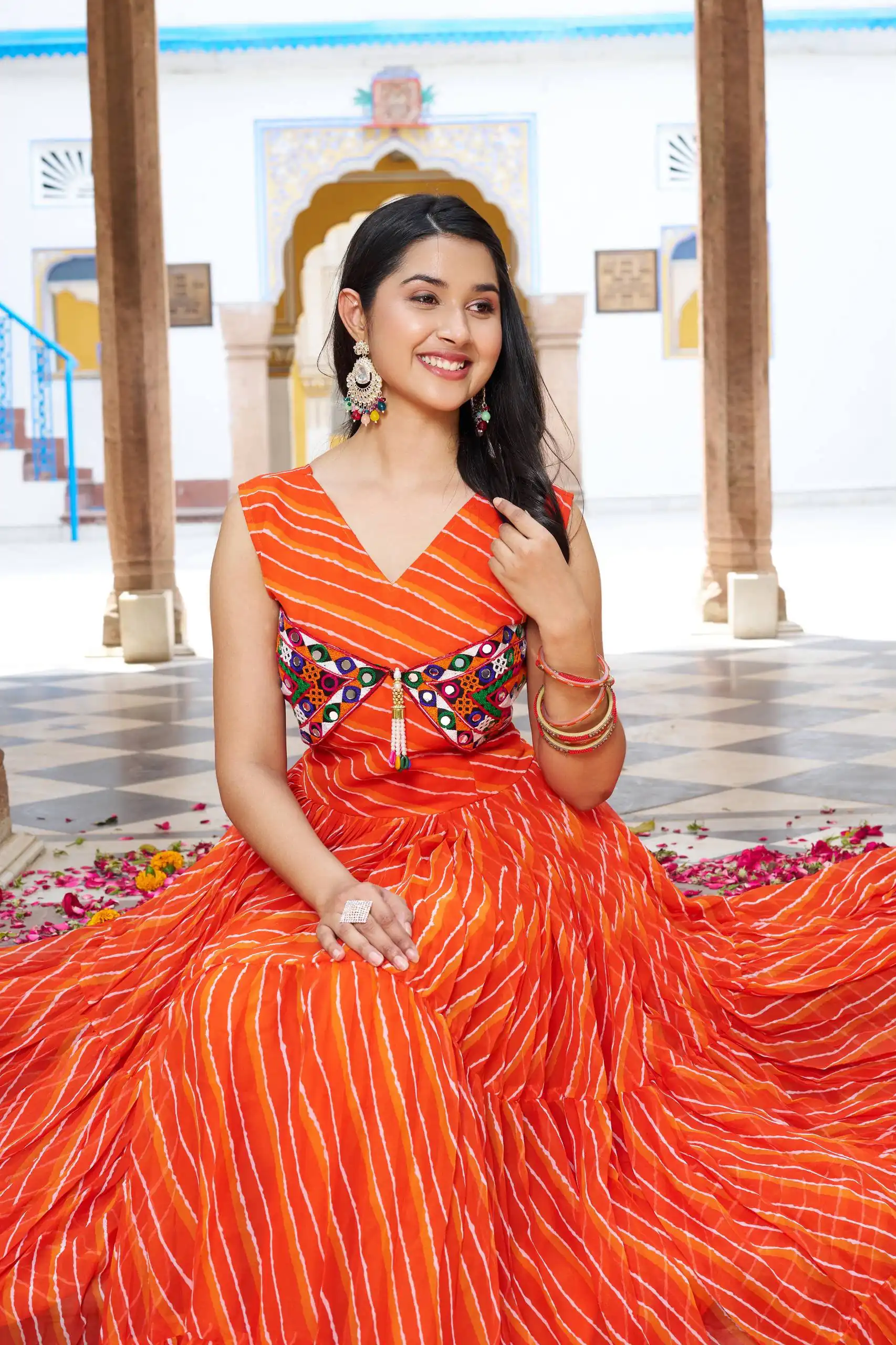 Ram 112 Orange in Colour Faux Georgette Bandhani Print Work Gown. Available at ₹1949 only. Delivery 4-6 Working Days. Shop now. | Gowns, Bollywood Gowns, Creative Gowns, Designer Gowns, Embroidered Gowns, Party Wear Gowns
