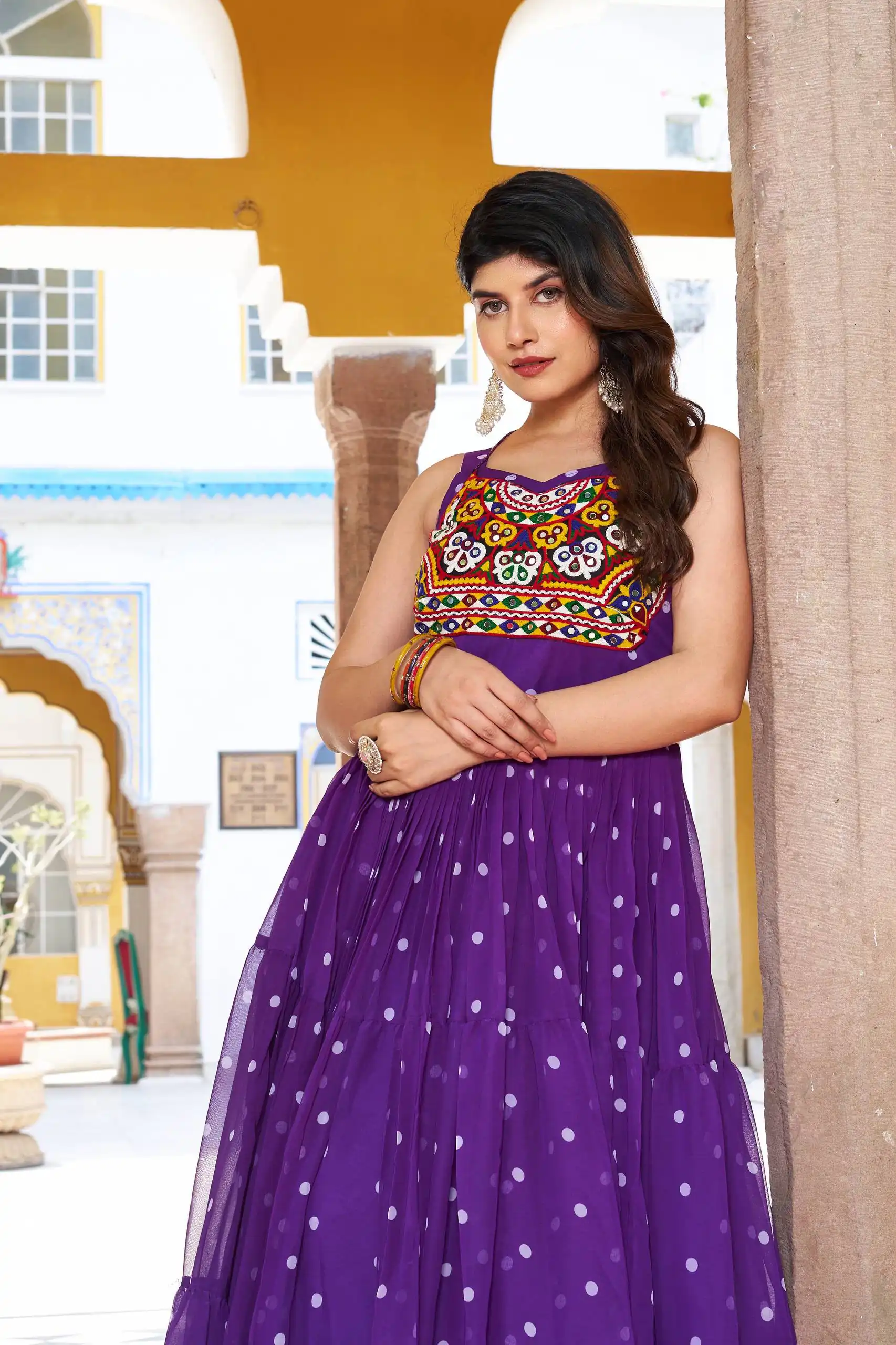 Ram 112 Purple in Colour Faux Georgette Bandhani Print Work Gown. Available at ₹1949 only. Delivery 4-6 Working Days. Shop now. | Gowns, Bollywood Gowns, Creative Gowns, Designer Gowns, Embroidered Gowns, Party Wear Gowns