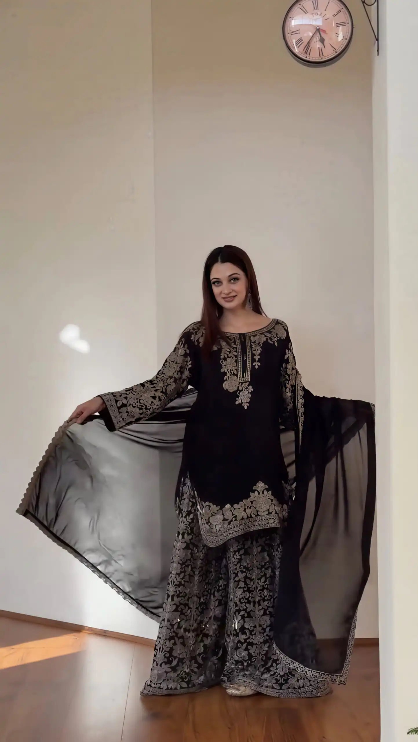 SR 1720 Black Faux Georgette Salwar Suit with Mirror Work & Embroidery Work. Get it for ₹2549. Delivery 4-6 Working Days. Shop now. | Jump Suits, Salwar suit, Casual Suits, Creative suits, Designer Suits, Palazzo Suits, Party Wear Suits, Patiala Suits, Straight Suits