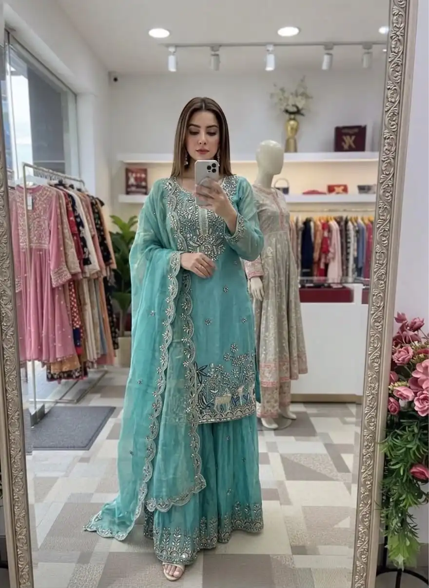 WW 1280 Blue Fendy Silk Salwar Suitwith Embroidery Work & Lace Work. Now at just ₹2449. Delivery 4-6 Working Days. Shop now. | Jump Suits, Salwar suit, Casual Suits, Creative suits, Designer Suits, Palazzo Suits, Party Wear Suits, Patiala Suits, Straight Suits
