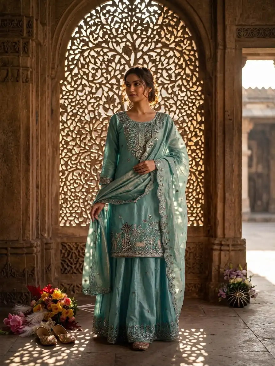 WW 1280 Blue Fendy Silk Salwar Suitwith Embroidery Work & Lace Work. Now at just ₹2449. Delivery 4-6 Working Days. Shop now. | Jump Suits, Salwar suit, Casual Suits, Creative suits, Designer Suits, Palazzo Suits, Party Wear Suits, Patiala Suits, Straight Suits