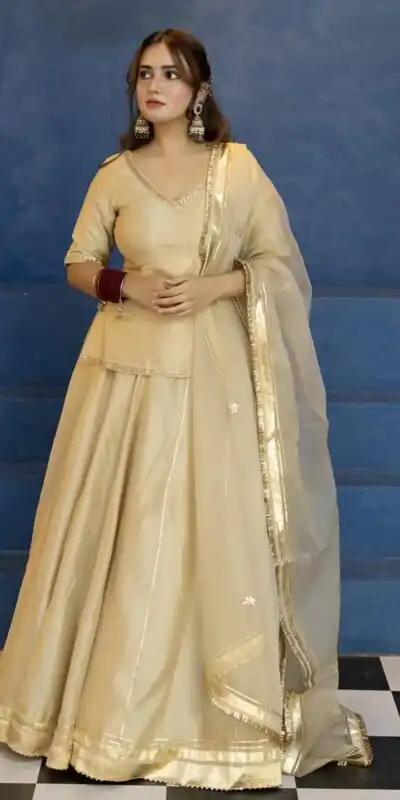MF 541 Cream Vichitra Silk Salwar Suit with Embroidery Work. Wedding, Party, Festive, Events, Grab it for ₹2449. Delivery 4-6 Working Days. Shop now. | Jump Suits, Salwar suit, Casual Suits, Creative suits, Designer Suits, Palazzo Suits, Party Wear Suits, Patiala Suits, Straight Suits
